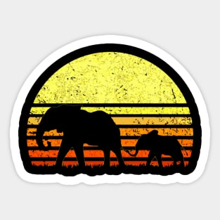 Elephant Mama Baby African Animals Sticker